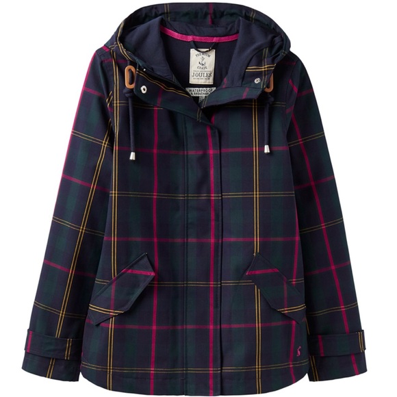 Joules Right as Rain Print Waterproof Hooded Jacket - Picture 3 of 10